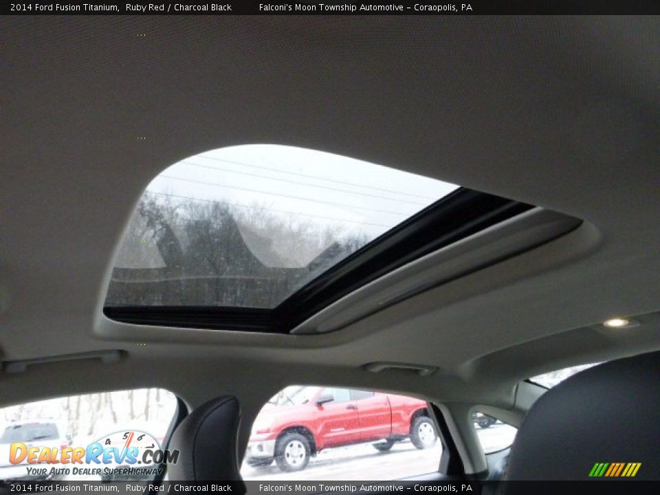 2014 Ford Fusion Titanium Ruby Red / Charcoal Black Photo #20