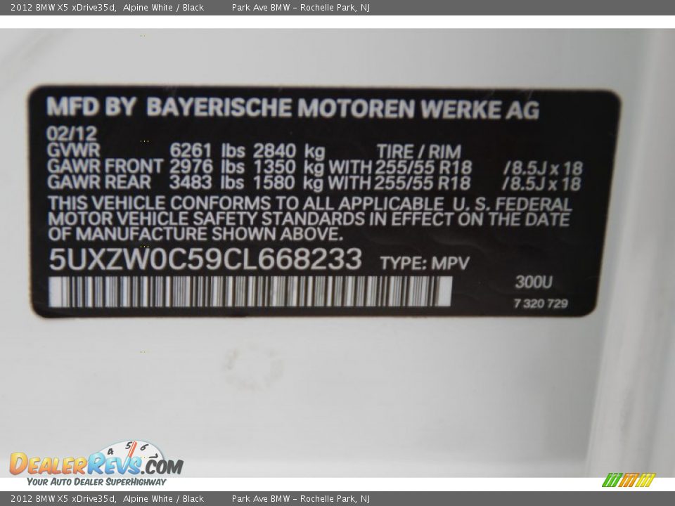 2012 BMW X5 xDrive35d Alpine White / Black Photo #36