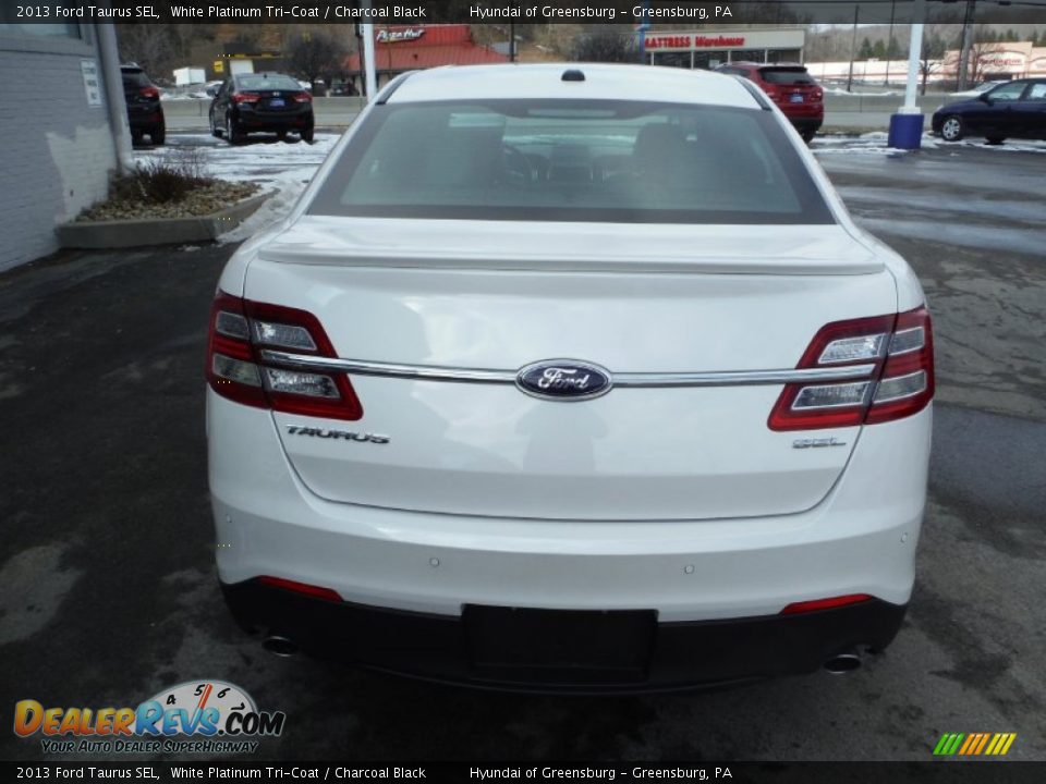 2013 Ford Taurus SEL White Platinum Tri-Coat / Charcoal Black Photo #7