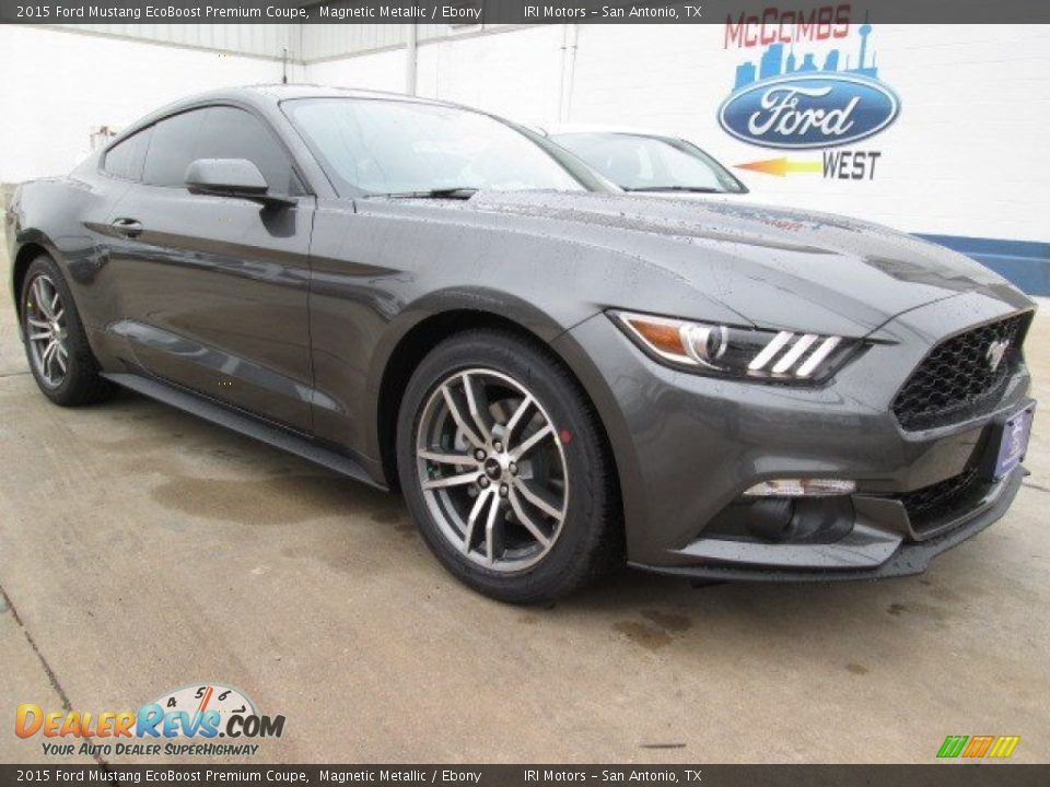 2015 Ford Mustang EcoBoost Premium Coupe Magnetic Metallic / Ebony Photo #1
