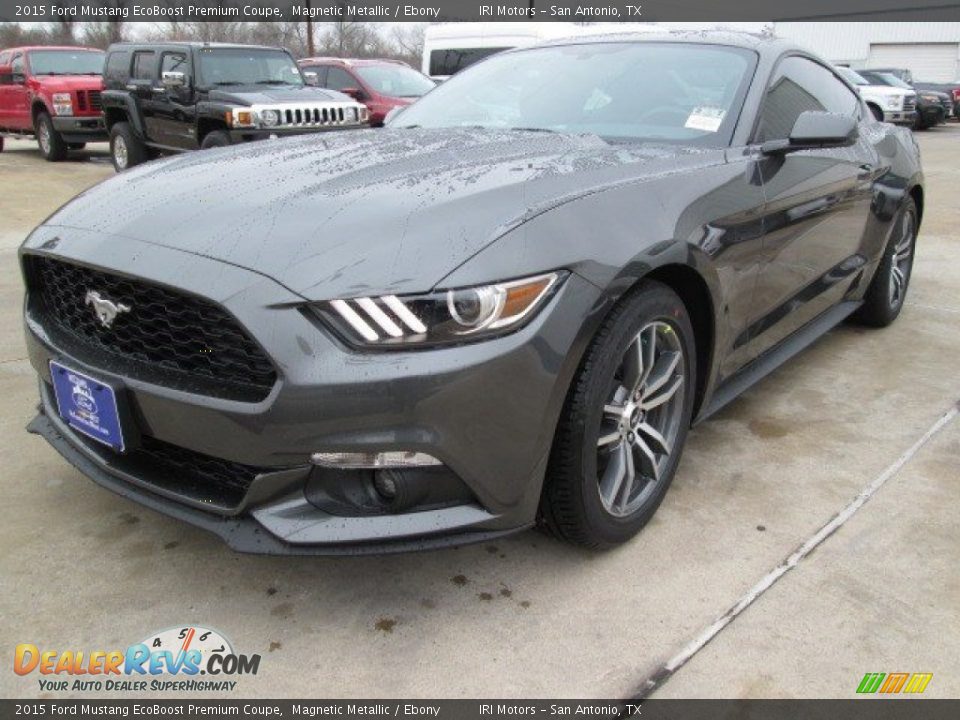 2015 Ford Mustang EcoBoost Premium Coupe Magnetic Metallic / Ebony Photo #5