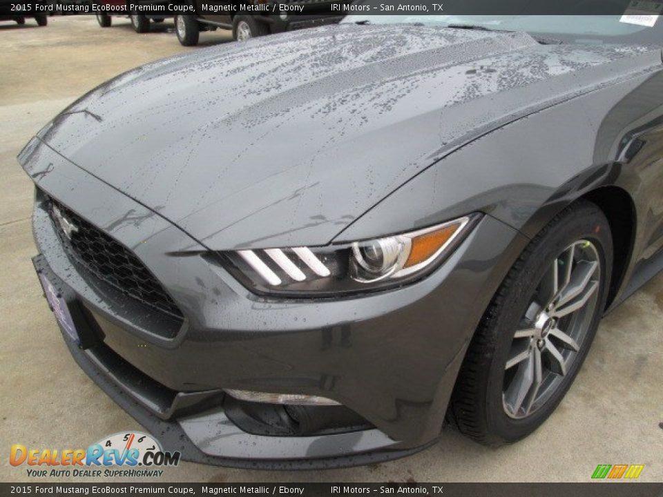 2015 Ford Mustang EcoBoost Premium Coupe Magnetic Metallic / Ebony Photo #6