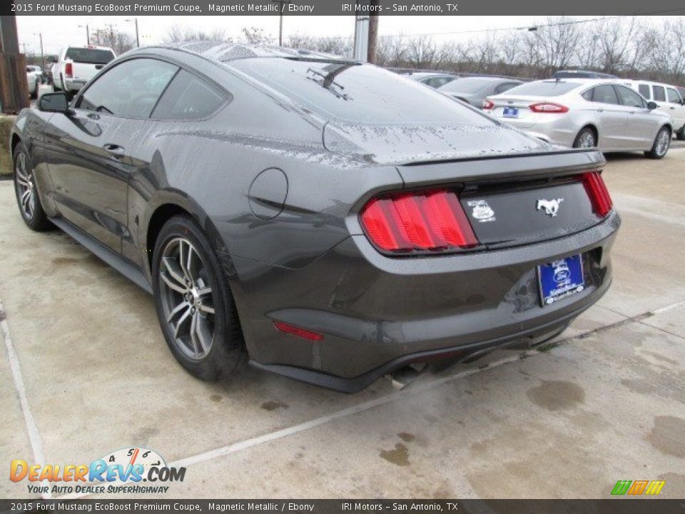 2015 Ford Mustang EcoBoost Premium Coupe Magnetic Metallic / Ebony Photo #7