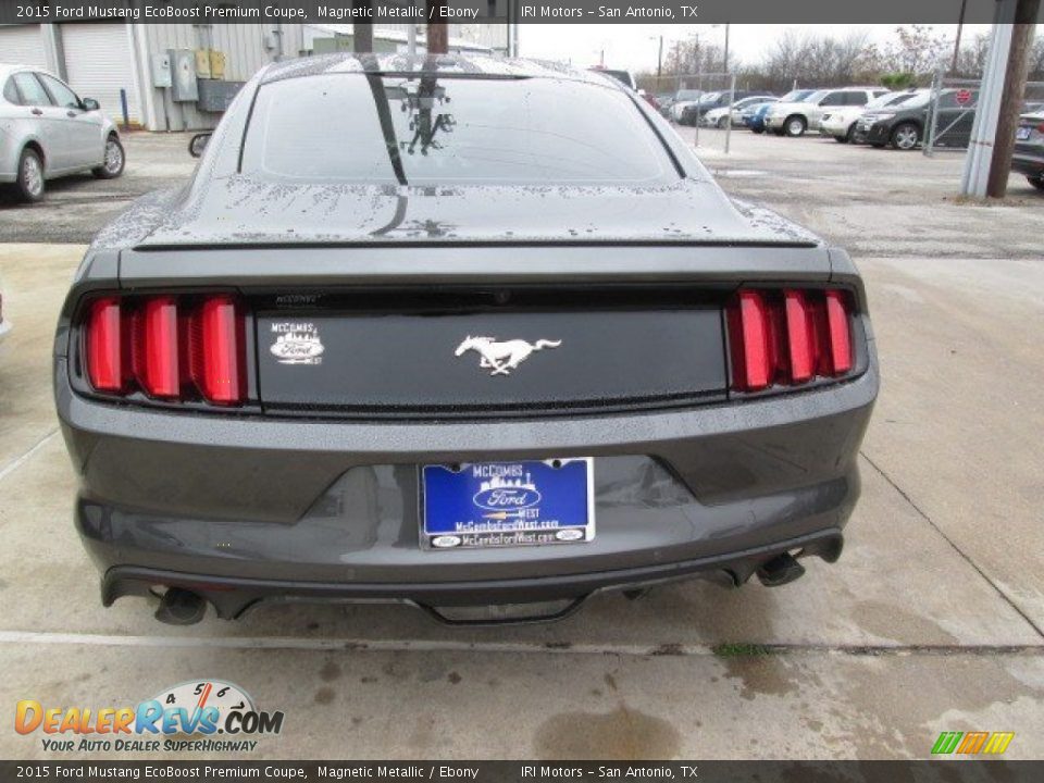 2015 Ford Mustang EcoBoost Premium Coupe Magnetic Metallic / Ebony Photo #8