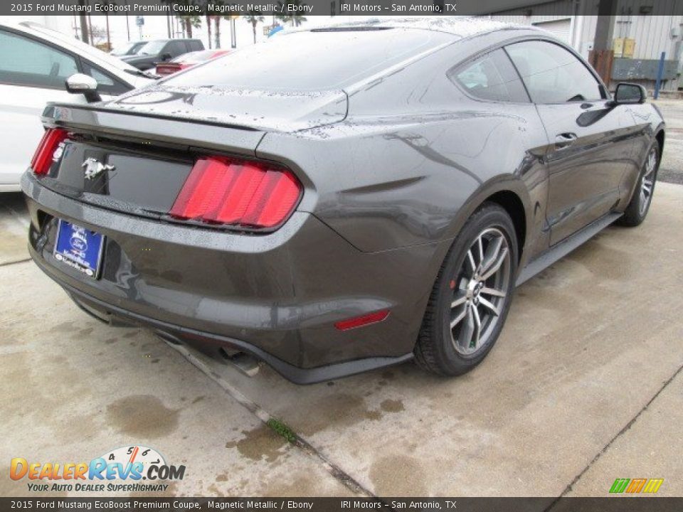 2015 Ford Mustang EcoBoost Premium Coupe Magnetic Metallic / Ebony Photo #9