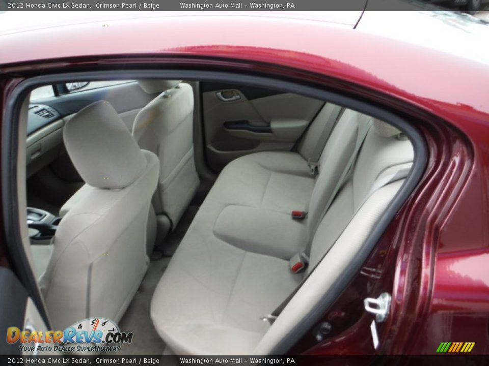 2012 Honda Civic LX Sedan Crimson Pearl / Beige Photo #16