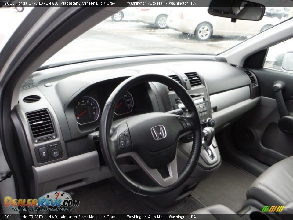 2011 Honda CR-V EX-L 4WD Alabaster Silver Metallic / Gray Photo #12