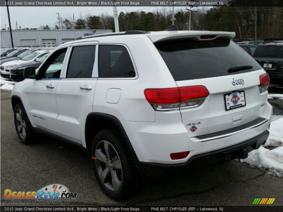 2015 Jeep Grand Cherokee Limited 4x4 Bright White / Black/Light Frost Beige Photo #4