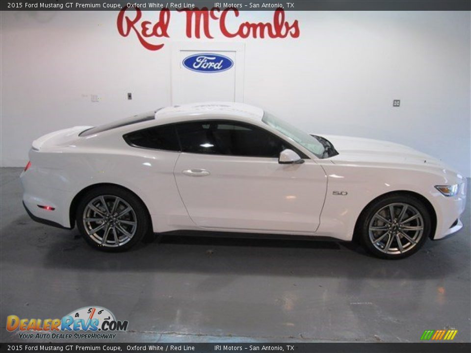 2015 Ford Mustang GT Premium Coupe Oxford White / Red Line Photo #8