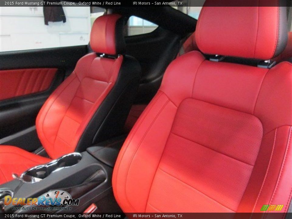 2015 Ford Mustang GT Premium Coupe Oxford White / Red Line Photo #9
