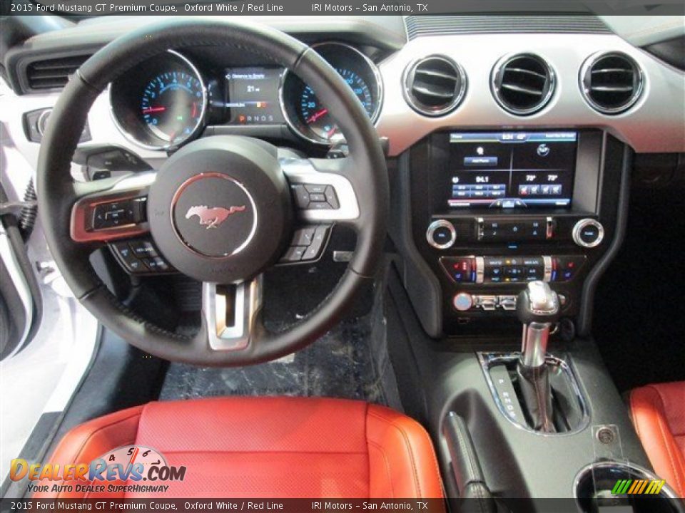 2015 Ford Mustang GT Premium Coupe Oxford White / Red Line Photo #11