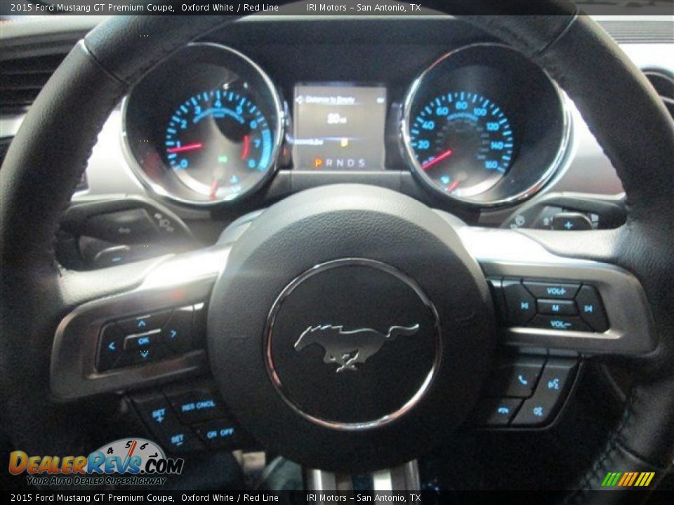 2015 Ford Mustang GT Premium Coupe Oxford White / Red Line Photo #19