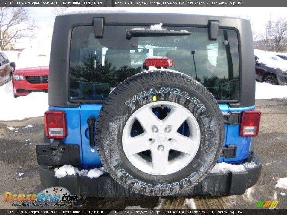 2015 Jeep Wrangler Sport 4x4 Hydro Blue Pearl / Black Photo #4