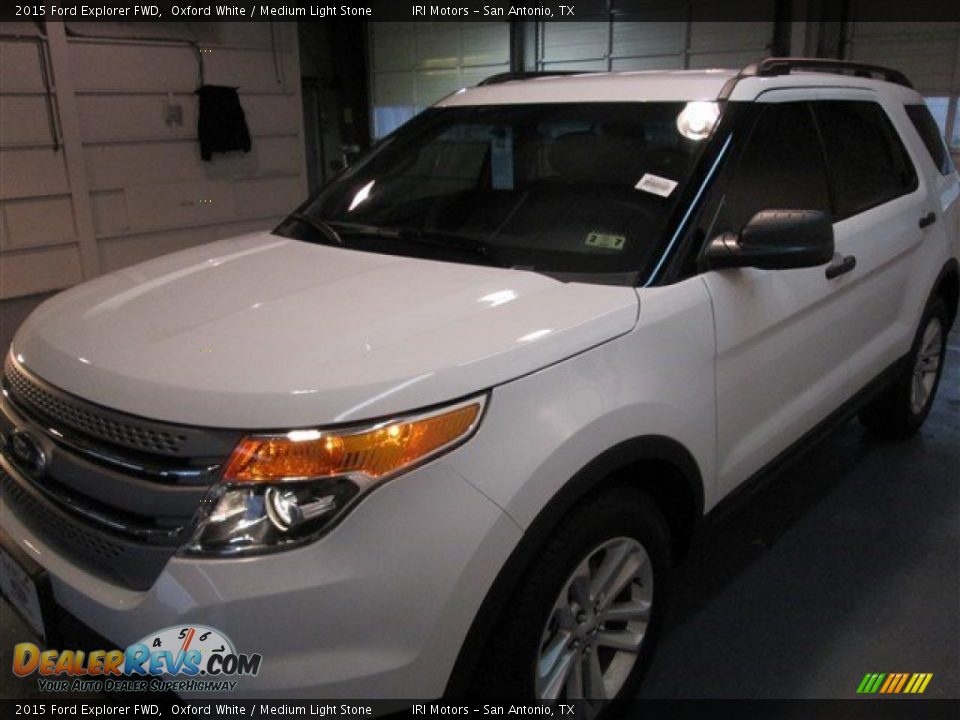2015 Ford Explorer FWD Oxford White / Medium Light Stone Photo #3