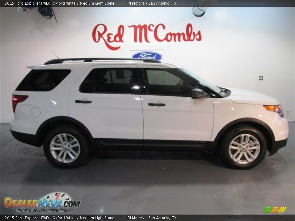 2015 Ford Explorer FWD Oxford White / Medium Light Stone Photo #7