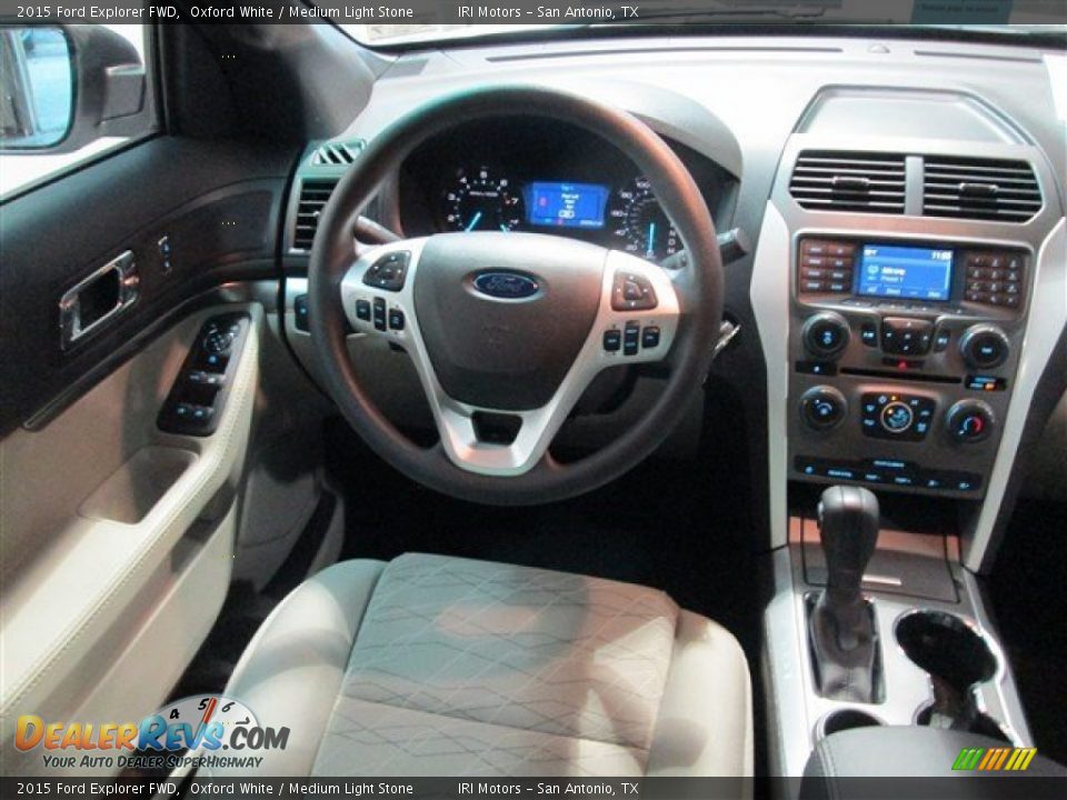 2015 Ford Explorer FWD Oxford White / Medium Light Stone Photo #10