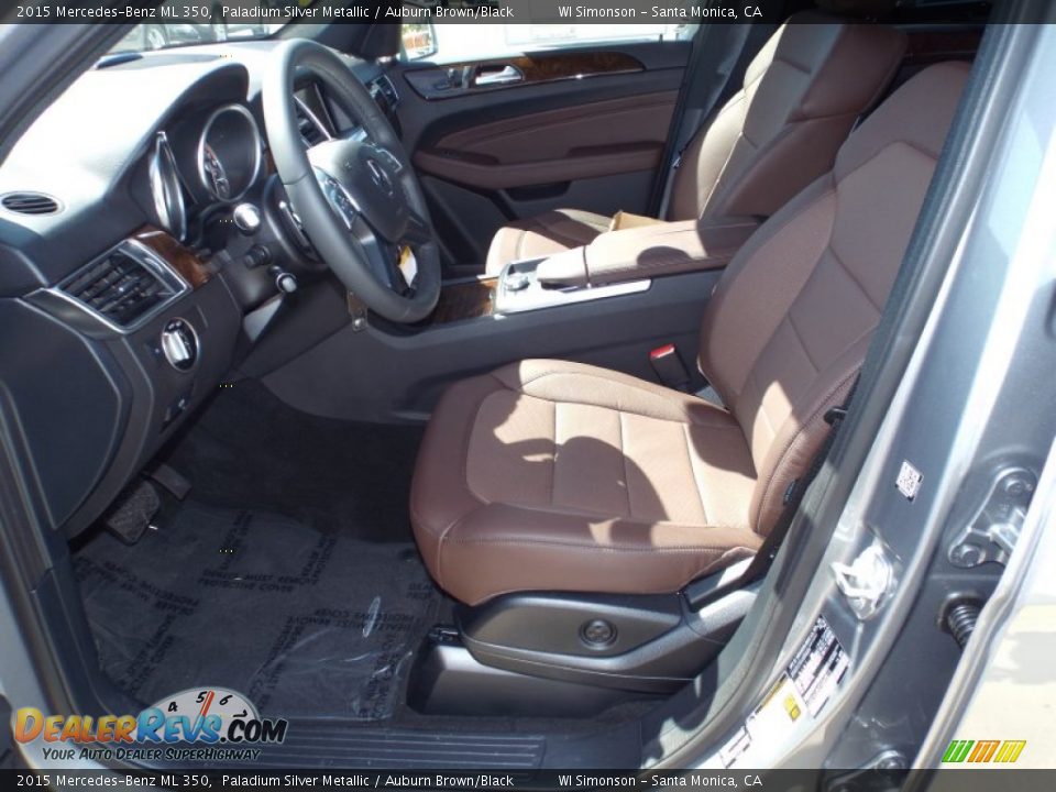 2015 Mercedes-Benz ML 350 Paladium Silver Metallic / Auburn Brown/Black Photo #7