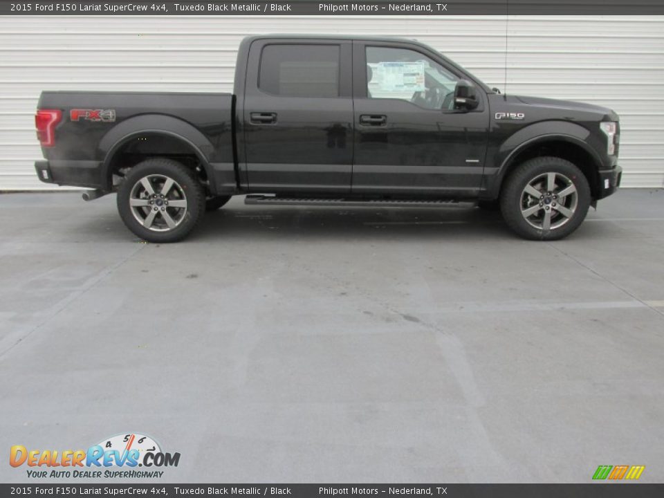 2015 Ford F150 Lariat SuperCrew 4x4 Tuxedo Black Metallic / Black Photo #3