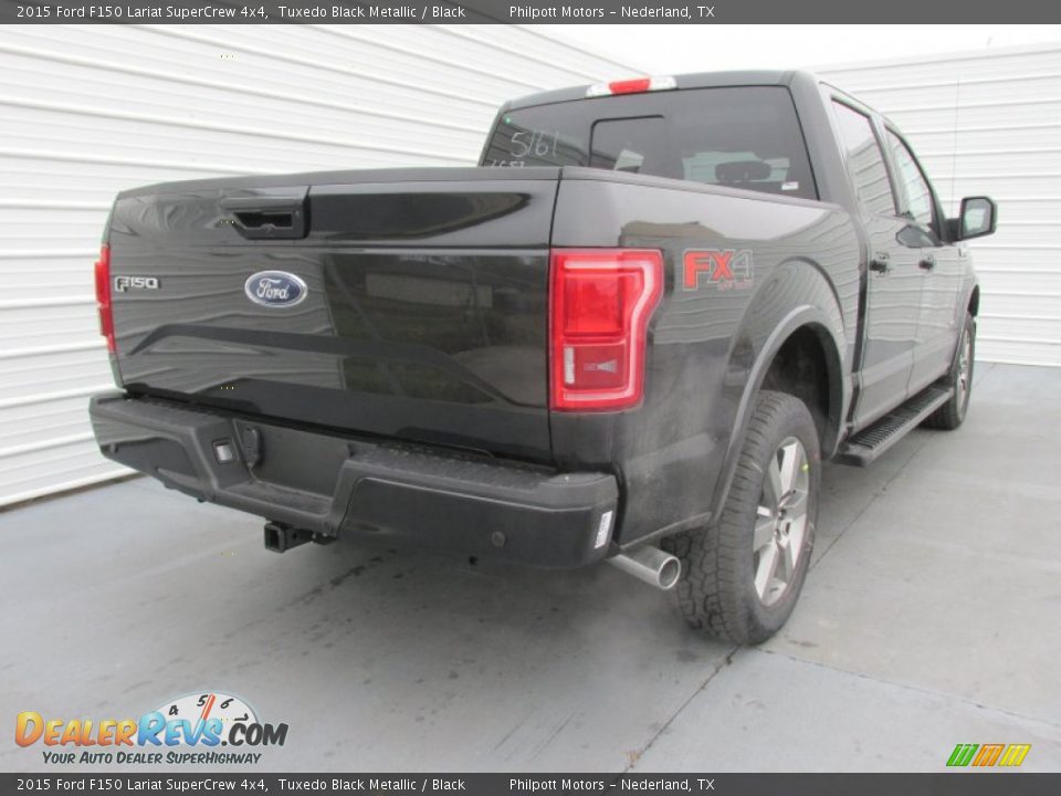 2015 Ford F150 Lariat SuperCrew 4x4 Tuxedo Black Metallic / Black Photo #4
