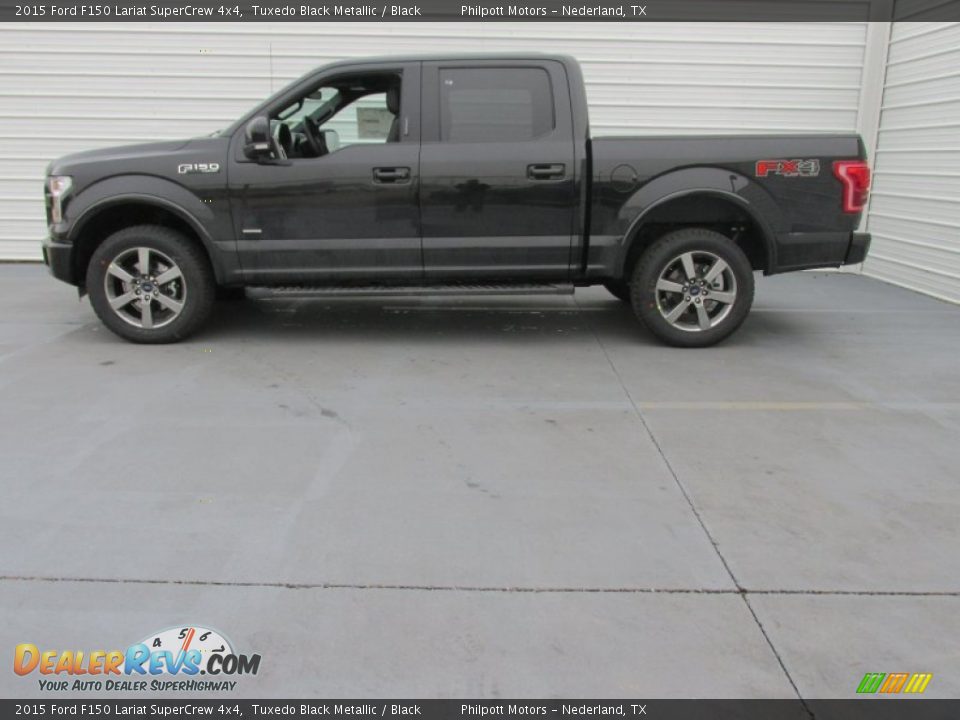 2015 Ford F150 Lariat SuperCrew 4x4 Tuxedo Black Metallic / Black Photo #6