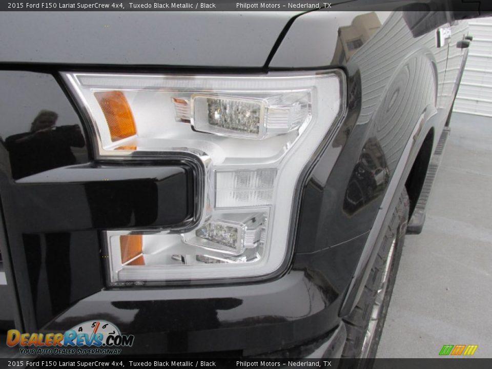 2015 Ford F150 Lariat SuperCrew 4x4 Tuxedo Black Metallic / Black Photo #9