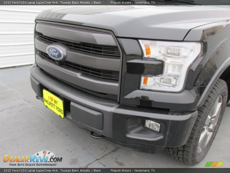 2015 Ford F150 Lariat SuperCrew 4x4 Tuxedo Black Metallic / Black Photo #10