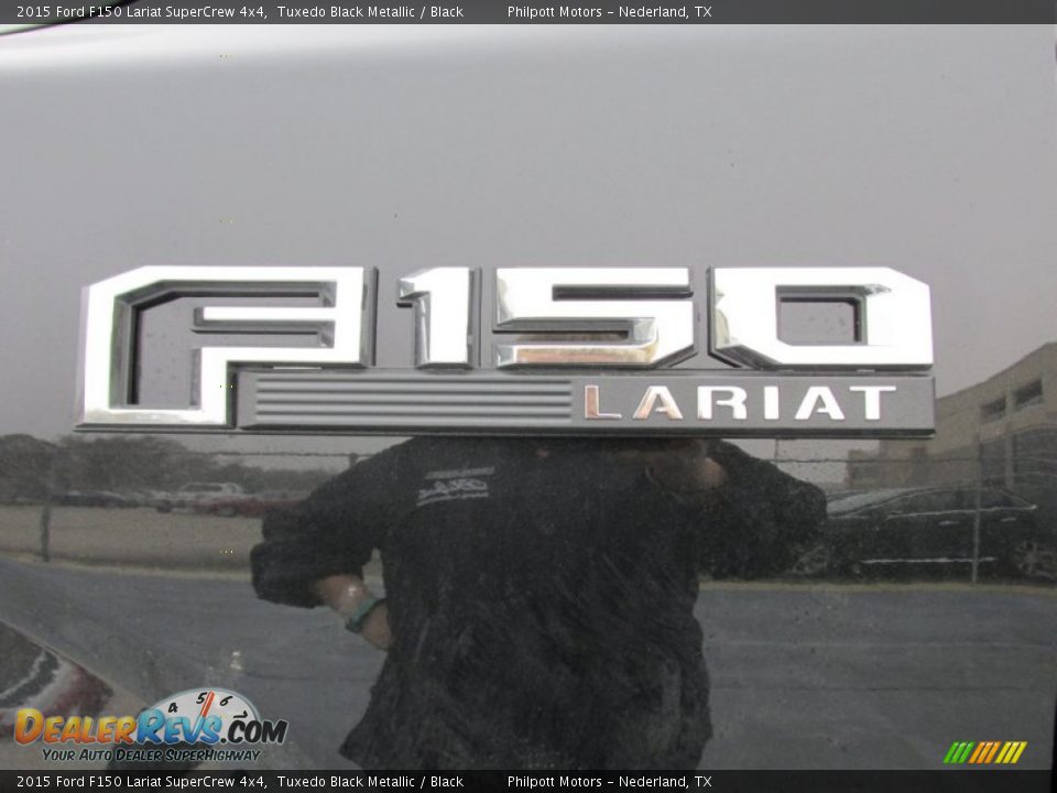 2015 Ford F150 Lariat SuperCrew 4x4 Tuxedo Black Metallic / Black Photo #14