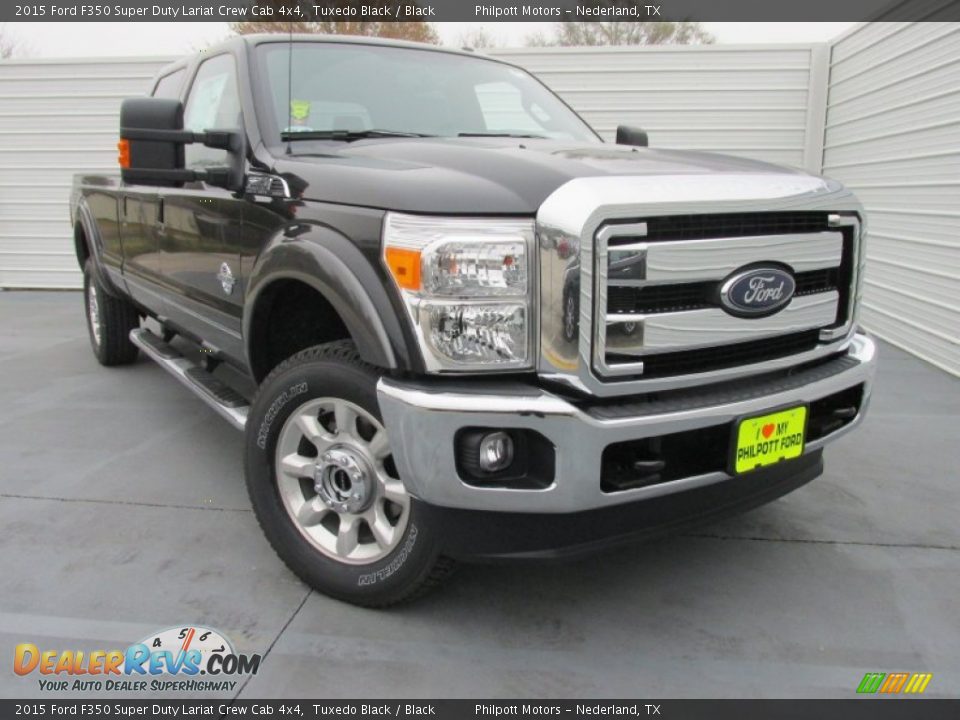 2015 Ford F350 Super Duty Lariat Crew Cab 4x4 Tuxedo Black / Black Photo #1