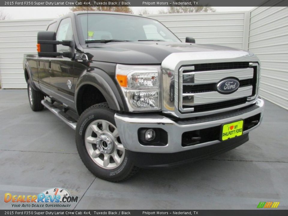 2015 Ford F350 Super Duty Lariat Crew Cab 4x4 Tuxedo Black / Black Photo #2