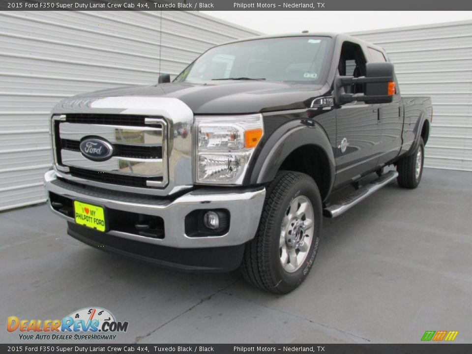 2015 Ford F350 Super Duty Lariat Crew Cab 4x4 Tuxedo Black / Black Photo #7