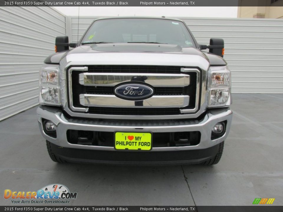 2015 Ford F350 Super Duty Lariat Crew Cab 4x4 Tuxedo Black / Black Photo #8
