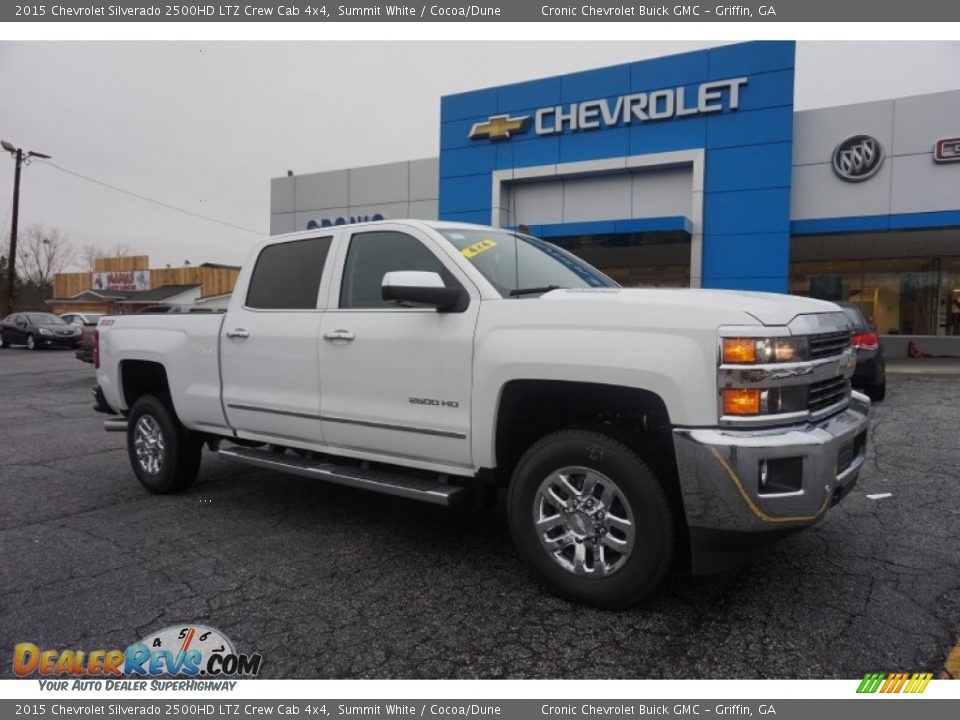 2015 Chevrolet Silverado 2500HD LTZ Crew Cab 4x4 Summit White / Cocoa/Dune Photo #1