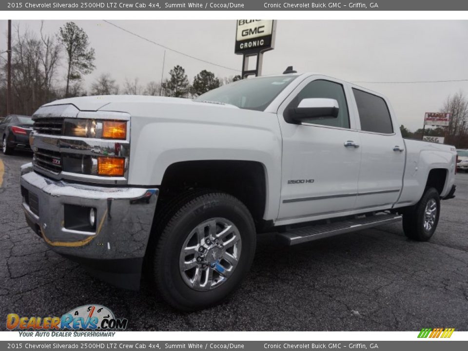 2015 Chevrolet Silverado 2500HD LTZ Crew Cab 4x4 Summit White / Cocoa/Dune Photo #3