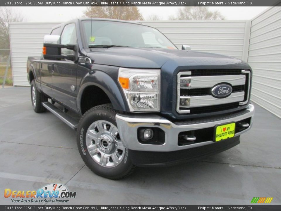 2015 Ford F250 Super Duty King Ranch Crew Cab 4x4 Blue Jeans / King Ranch Mesa Antique Affect/Black Photo #1