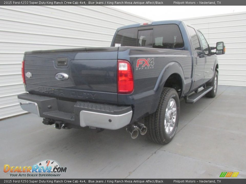 2015 Ford F250 Super Duty King Ranch Crew Cab 4x4 Blue Jeans / King Ranch Mesa Antique Affect/Black Photo #4
