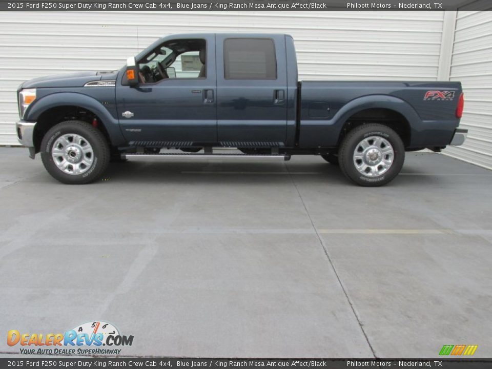 2015 Ford F250 Super Duty King Ranch Crew Cab 4x4 Blue Jeans / King Ranch Mesa Antique Affect/Black Photo #6