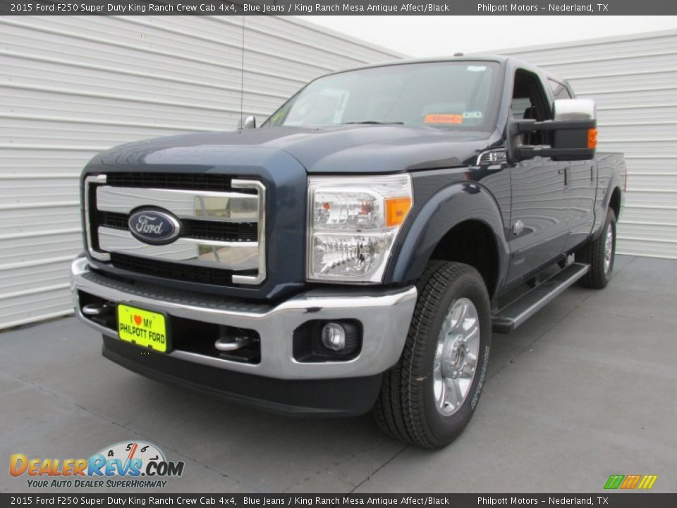 2015 Ford F250 Super Duty King Ranch Crew Cab 4x4 Blue Jeans / King Ranch Mesa Antique Affect/Black Photo #7