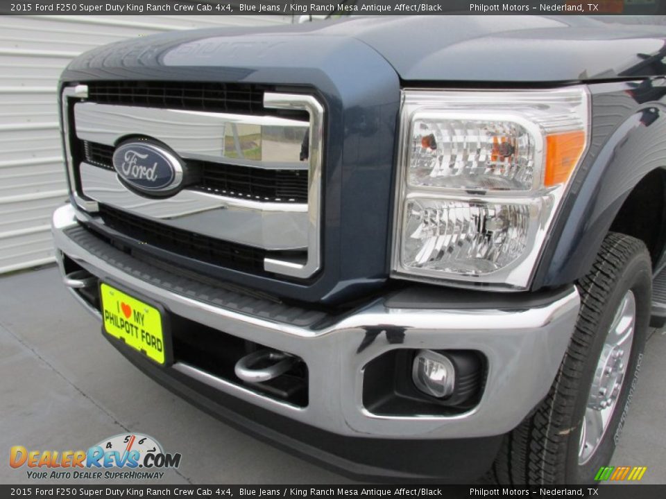 2015 Ford F250 Super Duty King Ranch Crew Cab 4x4 Blue Jeans / King Ranch Mesa Antique Affect/Black Photo #10