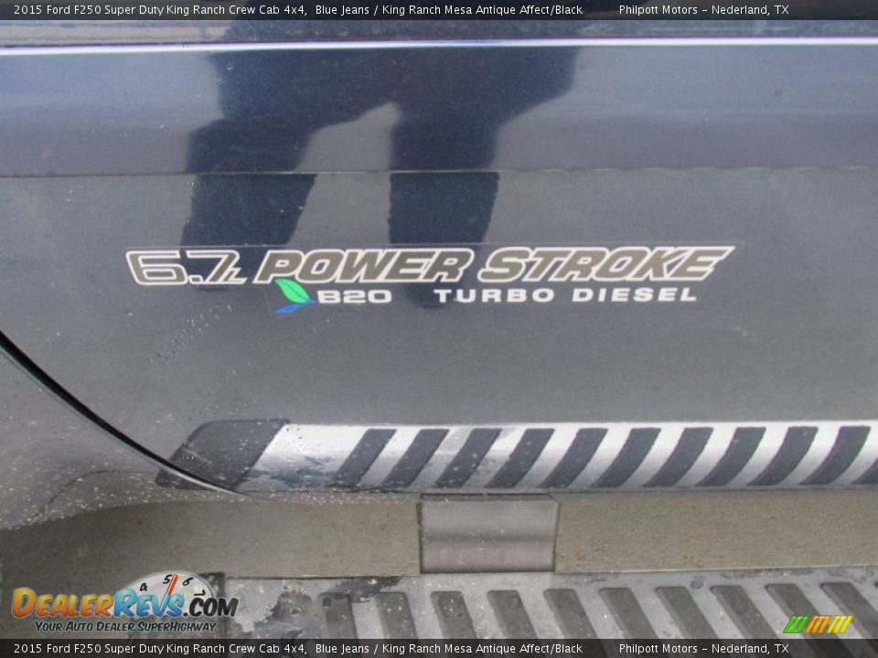 2015 Ford F250 Super Duty King Ranch Crew Cab 4x4 Blue Jeans / King Ranch Mesa Antique Affect/Black Photo #15