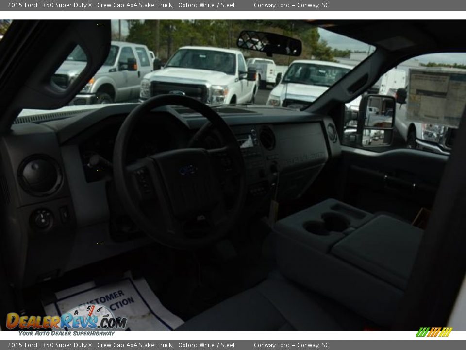 2015 Ford F350 Super Duty XL Crew Cab 4x4 Stake Truck Oxford White / Steel Photo #18
