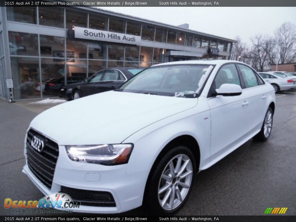 2015 Audi A4 2.0T Premium Plus quattro Glacier White Metallic / Beige/Brown Photo #1