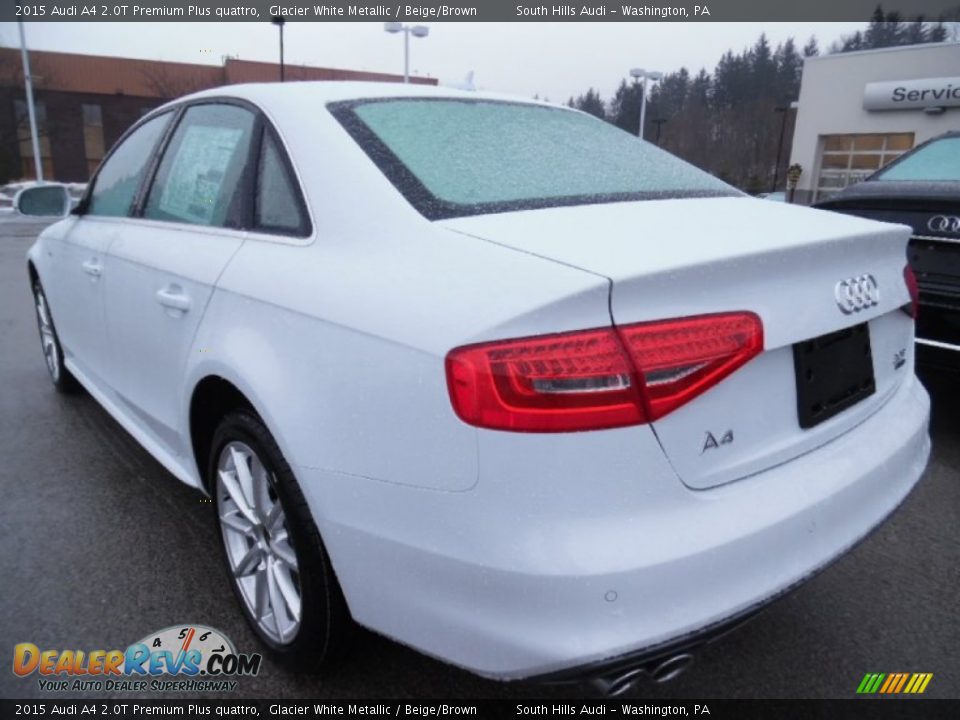 2015 Audi A4 2.0T Premium Plus quattro Glacier White Metallic / Beige/Brown Photo #2