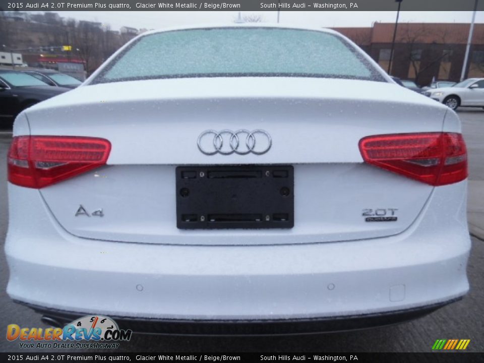 2015 Audi A4 2.0T Premium Plus quattro Glacier White Metallic / Beige/Brown Photo #3
