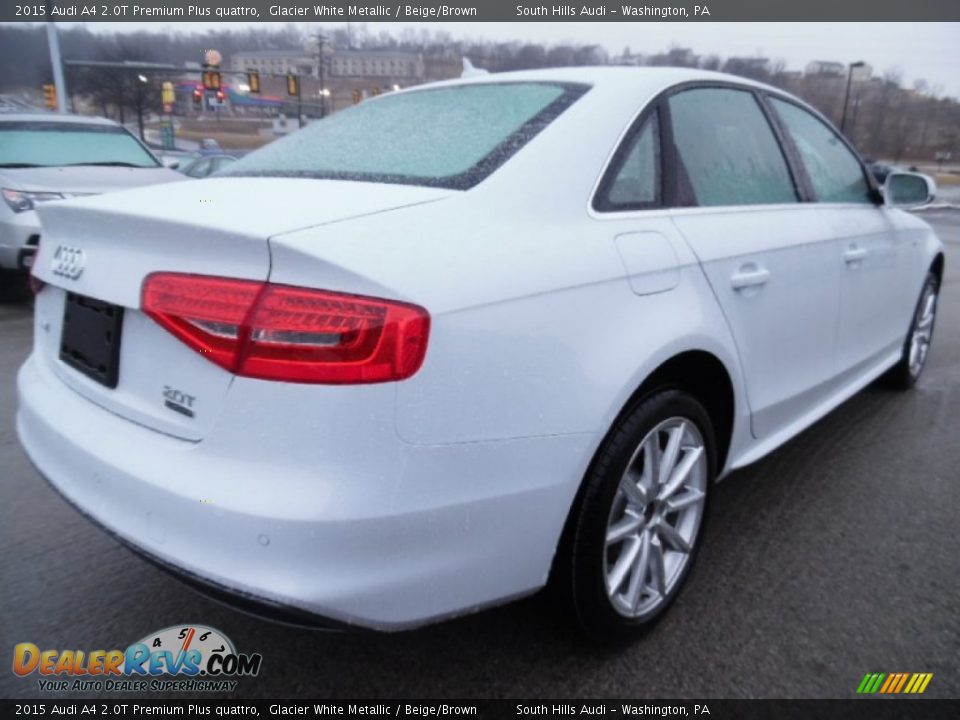 2015 Audi A4 2.0T Premium Plus quattro Glacier White Metallic / Beige/Brown Photo #4