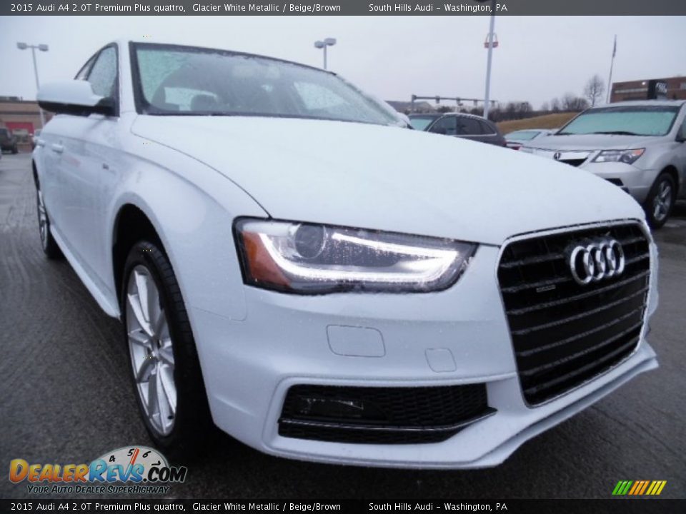 2015 Audi A4 2.0T Premium Plus quattro Glacier White Metallic / Beige/Brown Photo #5
