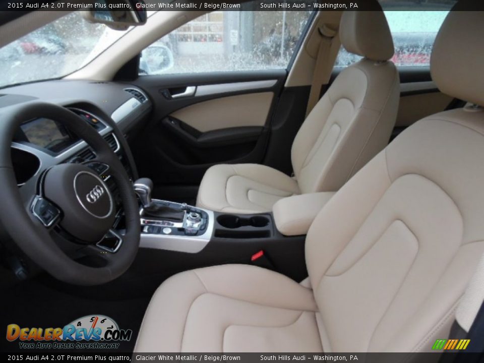 2015 Audi A4 2.0T Premium Plus quattro Glacier White Metallic / Beige/Brown Photo #8