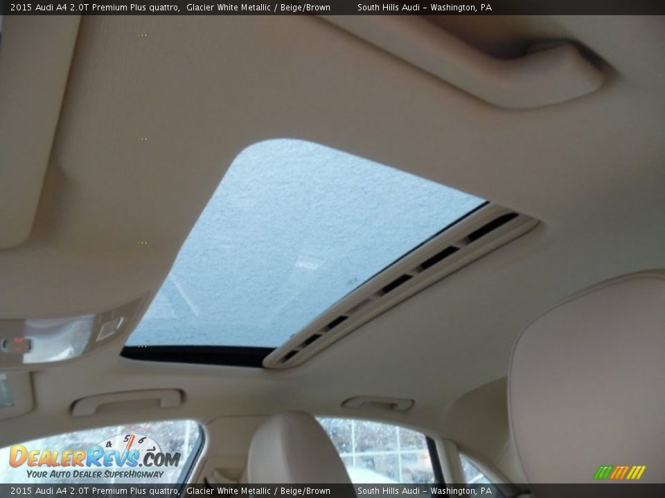 2015 Audi A4 2.0T Premium Plus quattro Glacier White Metallic / Beige/Brown Photo #13