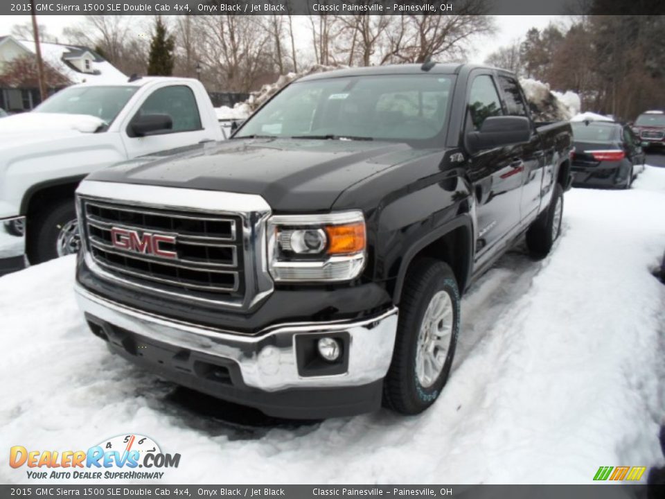 2015 GMC Sierra 1500 SLE Double Cab 4x4 Onyx Black / Jet Black Photo #1