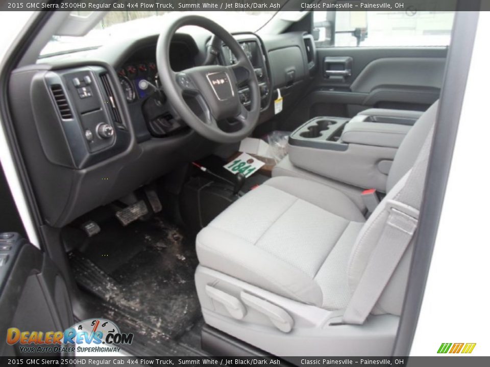 Jet Black/Dark Ash Interior - 2015 GMC Sierra 2500HD Regular Cab 4x4 Plow Truck Photo #3