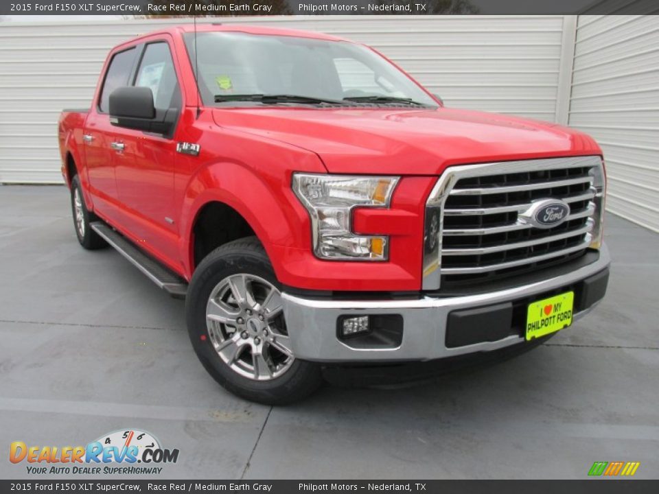 2015 Ford F150 XLT SuperCrew Race Red / Medium Earth Gray Photo #1